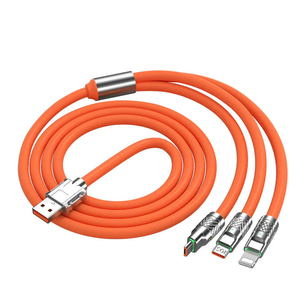 3-in-1 USB Fast Charger Cable for iPhone & Type-C